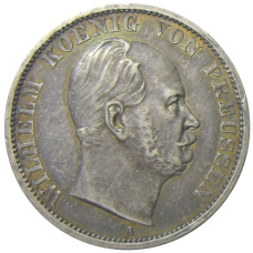 Монета 1 союзный талер 1870 года A Германские государства — Пруссия (аверс)