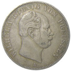 Монета 1 талер 1861 года A Германские государства — Пруссия («Горный талер») (аверс)