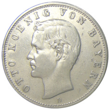 Монета 2 марки 1907 года D Германия (Бавария) (аверс)