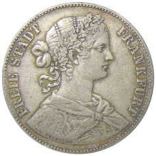 Монета 1 союзный талер 1860 года Германские государства — Франкфурт (аверс)