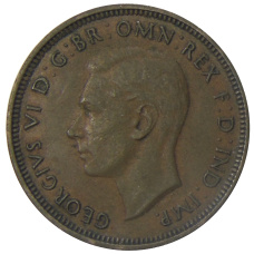 Монета 1/2 пенни 1938 года Австралия (реверс)