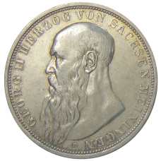 Монета 3 марки 1908 года D Германия (Саксен-Мейнинген) (аверс)