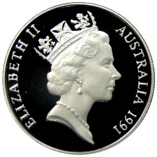 Монета 10 долларов 1991 года Австралия «Ябиру» (реверс)