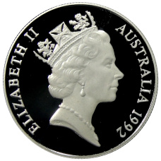 Монета 10 долларов 1992 года Австралия «Императорский пингвин» (реверс)