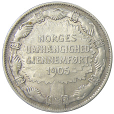 Монета 2 кроны 1907 года Норвегия «Независимость Норвегии» (без ружей на реверсе) (аверс)