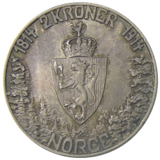 Монета 2 кроны 1914 года Норвегия «100 лет Конституции Норвегии» (реверс)
