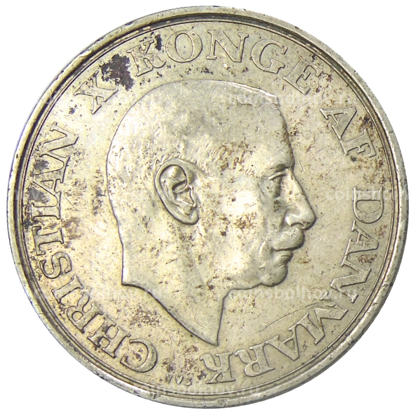 Монета 2 кроны 1937 года Дания «25 лет правлению Кристиана X»