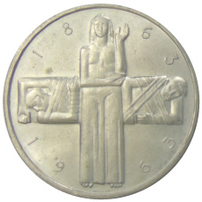 Монета 5 франков 1963 года Швейцария «100 лет Красному Кресту» (аверс)