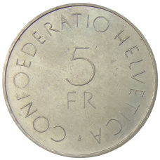 Монета 5 франков 1963 года Швейцария «100 лет Красному Кресту» (реверс)