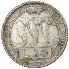 Монета 20 лир 1935 года Сан-Марино (реверс)