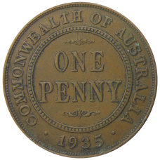 Монета 1 пенни 1935 года Австралия (аверс)