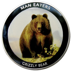 Монета 100 шиллингов 2010 года Уганда «Животные — людоеды — Гризли» (аверс)