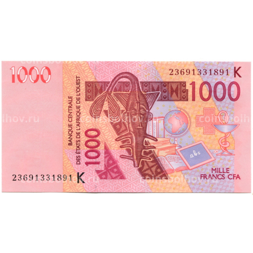 Банкнота 1000 франков 2003 (2023) года Западная Африка — Литера K (Сенегал)
