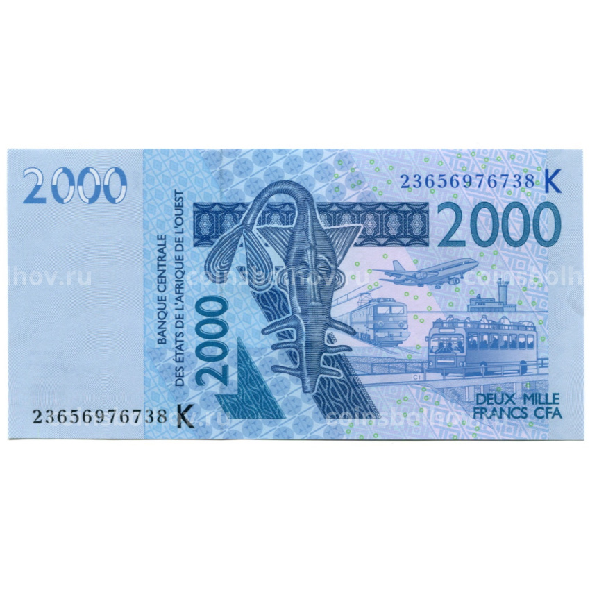 Банкнота 2000 франков 2003 (2023) года Западная Африка — Литера K (Сенегал)