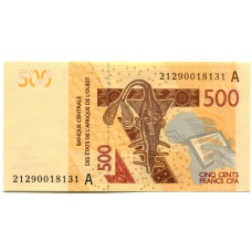 Банкнота 500 франков 2012 (2022) года Западная Африка — Литера A (Кот-д Ивуар)