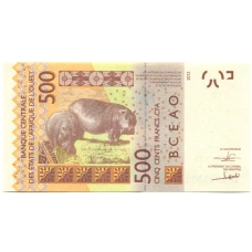 Банкнота 500 франков 2012 (2018) года Западная Африка  — Литера S (Гвинея-Бисау) (вид 2)