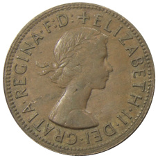 Монета 1 пенни 1956 года Австралия (реверс)