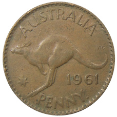 Монета 1 пенни 1961 года Австралия (аверс)