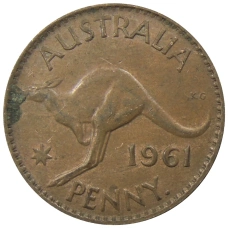 Монета 1 пенни 1961 года Австралия (аверс)