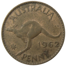 Монета 1 пенни 1962 года Австралия (аверс)