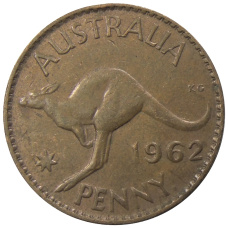 Монета 1 пенни 1962 года Австралия (аверс)