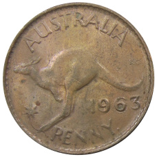 Монета 1 пенни 1963 года Австралия (аверс)