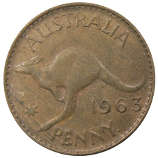 Монета 1 пенни 1963 года Австралия (аверс)