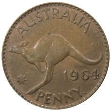 Монета 1 пенни 1964 года Австралия (аверс)