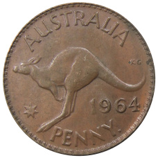Монета 1 пенни 1964 года Австралия (аверс)