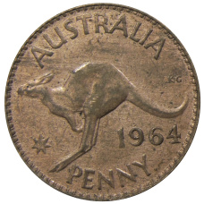 Монета 1 пенни 1964 года Австралия (аверс)