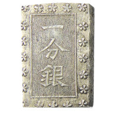 Монета 1 бу 1868-1869 года Япония (аверс)