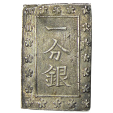 Монета 1 бу 1868-1869 года Япония (аверс)