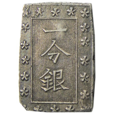 Монета 1 бу 1868-1869 года Япония (аверс)