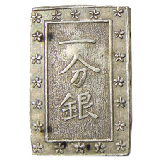 Монета 1 бу 1868-1869 года Япония (аверс)