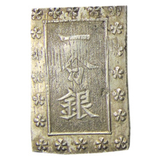 Монета 1 бу 1868-1869 года Япония (аверс)