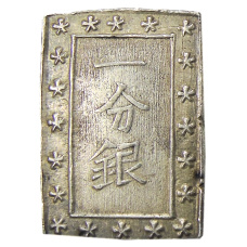 Монета 1 бу 1868-1869 года Япония (аверс)