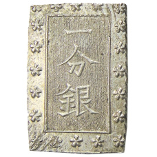 Монета 1 бу 1868-1869 года Япония (аверс)