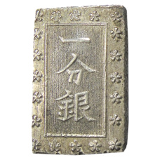 Монета 1 бу 1868-1869 года Япония (аверс)