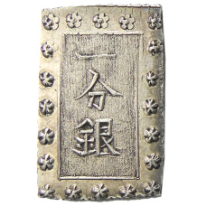 Монета 1 бу 1868-1869 года Япония (аверс)