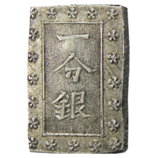 Монета 1 бу 1868-1869 года Япония (аверс)