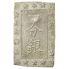 Монета 1 бу 1868-1869 года Япония (аверс)