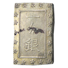 Монета 1 бу 1868-1869 года Япония (аверс)