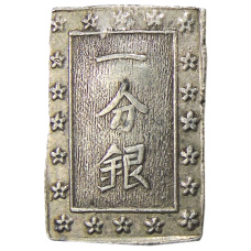 Монета 1 бу 1868-1869 года Япония (аверс)