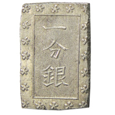 Монета 1 бу 1868-1869 года Япония (аверс)