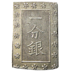 Монета 1 бу 1868-1869 года Япония (аверс)