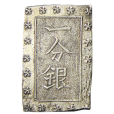 Монета 1 бу 1868-1869 года Япония (аверс)