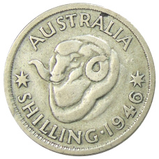 Монета 1 шиллинг 1946 года Австралия (аверс)