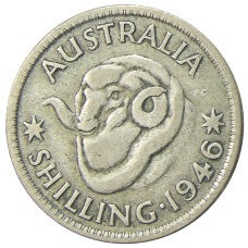 Монета 1 шиллинг 1946 года Австралия (аверс)