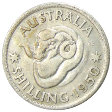 Монета 1 шиллинг 1950 года Австралия (аверс)