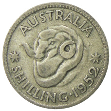 Монета 1 шиллинг 1952 года Австралия (аверс)